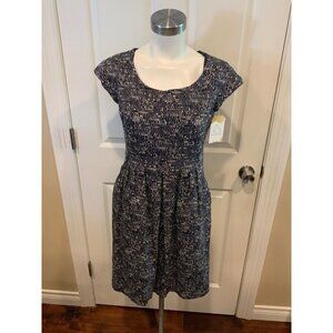 Weekend Max Mara Blue & White Speckled Cap Sleeve Fit & Flare Dress, Size 8 (US)